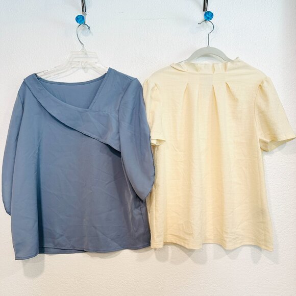 LOT of 4 Shein Polyester Top Blouses Assorted Styles Colors EUC Womens Sz Large - Picture 3 of 14